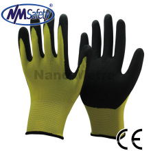 NMSAFETY sandy finish nitrile palm coated safety hand working gloves